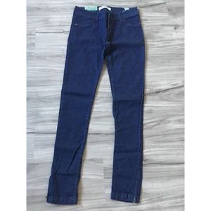 ZARA ZIPPER ANKLE DARK DENIM STRETCH LEGGING JEAN SZ 6